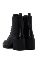 Women's Black Leather Heeled Boots | Derimod
