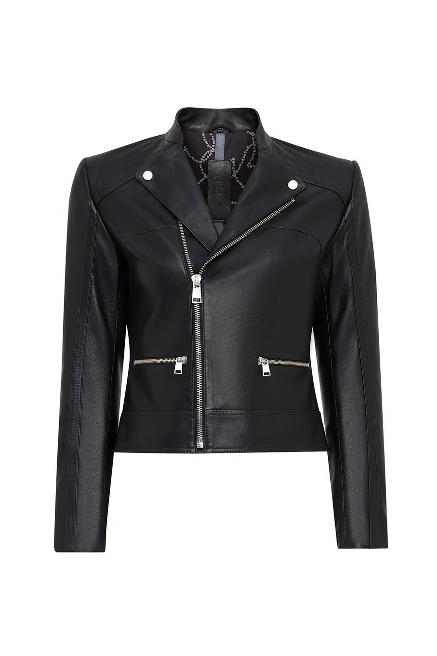 Nova Kadın Siyah Biker Kısa Deri Ceket 25SGD5296VE | Derimod