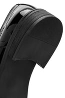 Women's Black Lace-Up Patent Leather Masculine Shoes | Derimod