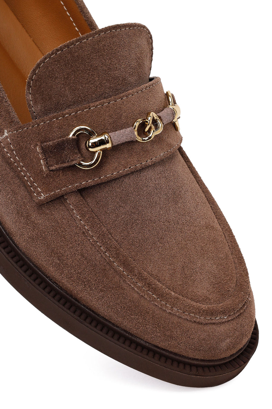 Woman Mink Buckled Suede Loafer