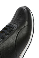 Men's Black Lace-Up Leather Casual Sneaker | Derimod