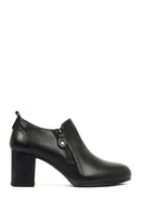 Women's Black Thick Heeled Leather Boots | Derimod