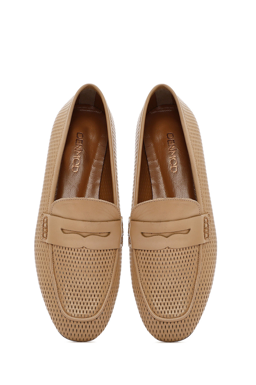 Women's Beige Leather Loafer