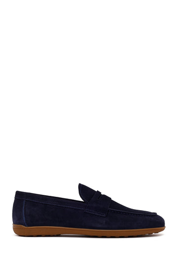 Erkek Lacivert Süet Deri Loafer 26SFD620710 | Derimod