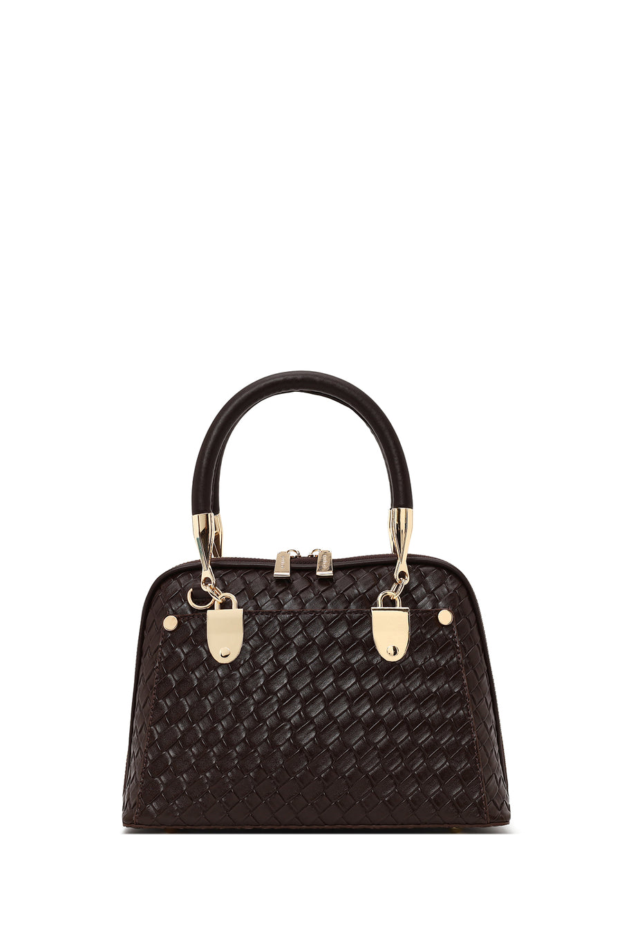 Woman Brown Long-Strap Knitted Classic Shoulder Bag