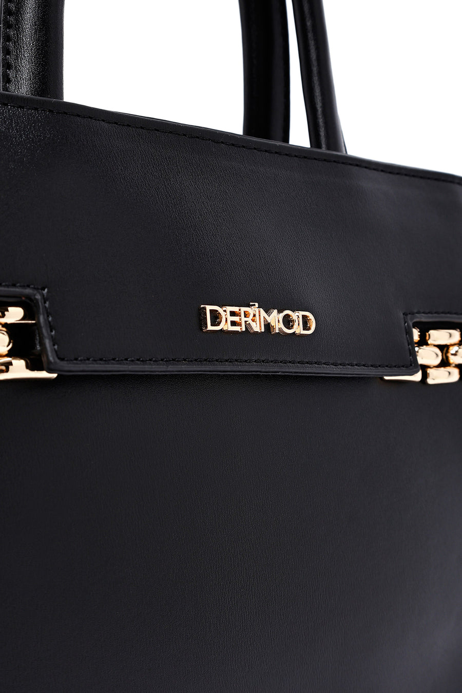 Women's Black Long Strap Chain Detailed Handbag
