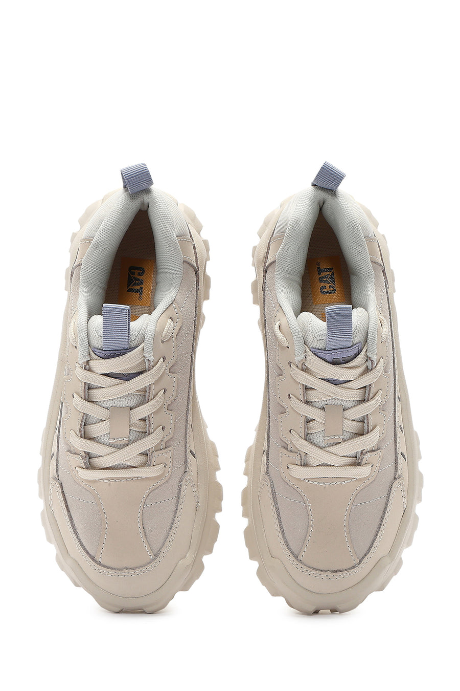 Caterpillar Women's Beige Intruder Essential Lace-Up Suede Leather Sneaker
