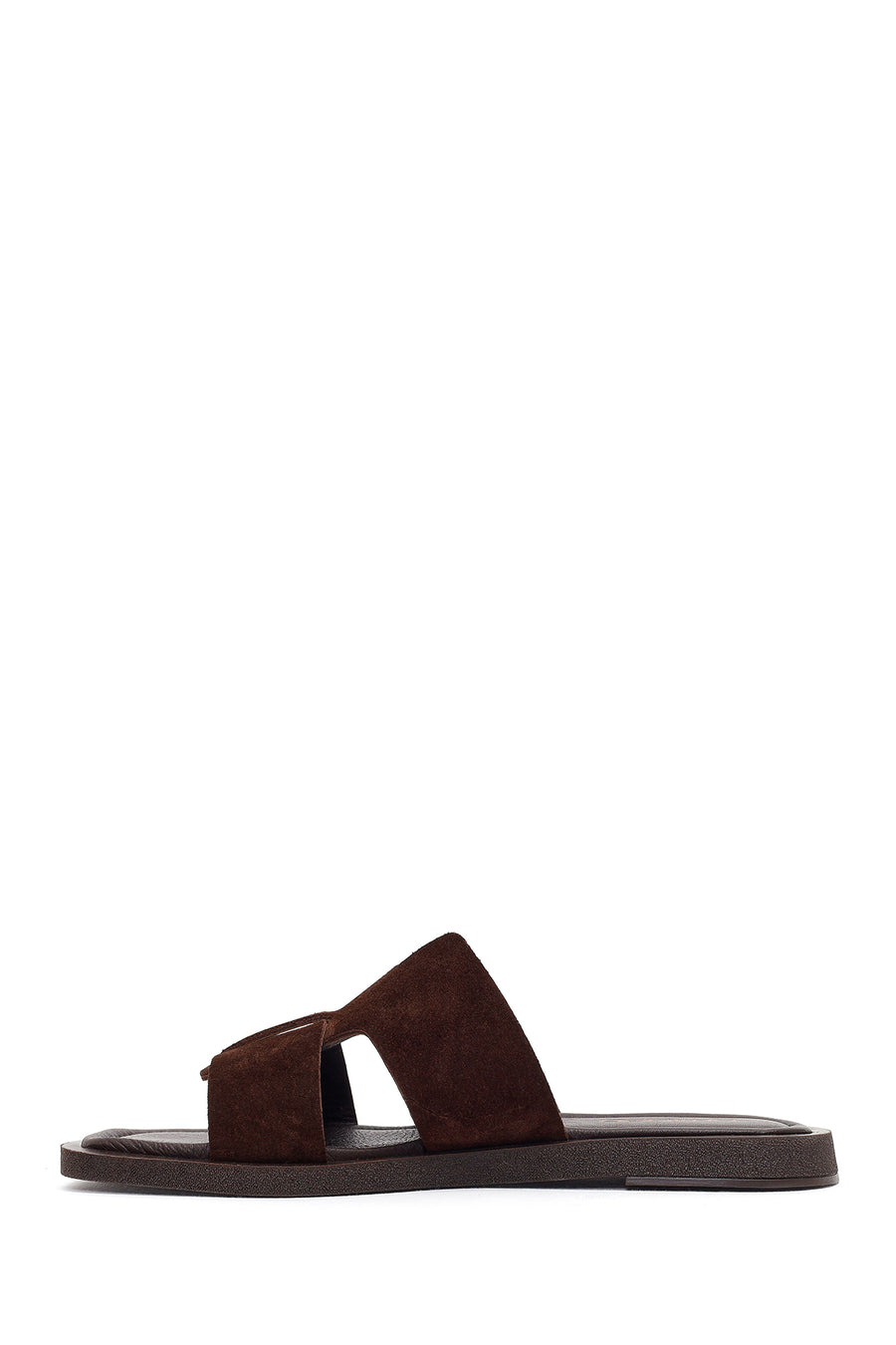 Women's Brown Suede Leather Slippers