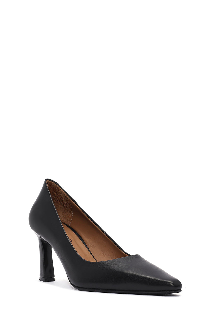 Kadın Siyah İnce Topuklu Deri Stiletto
