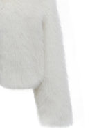 Dallas Women's White Shirt Collar Teddy Coat | Derimod