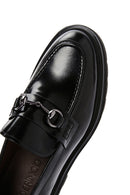 Men's Black Buckled Thick Soled Leather Casual Loafer | Derimod