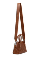 Woman Brown Long-Strap Braided Shoulder Bag | Derimod