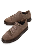 Erkek Vizon Bağcıklı Süet Deri Sneaker | Derimod