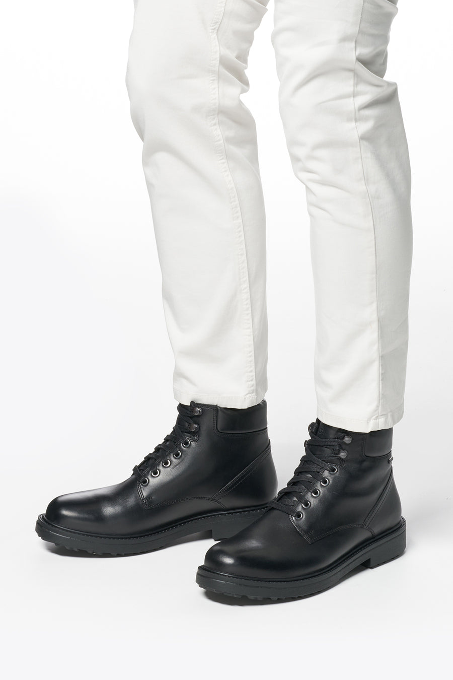 Geox Men's Black Lagorai + Grip Abx Laced Waterproof Leather Casual Boots