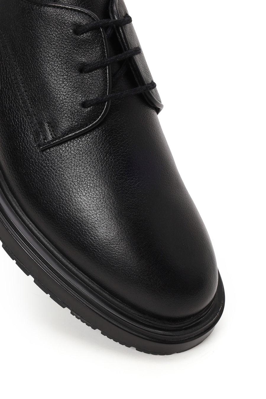 Male Black Lace-Up Leather Casual Shoes