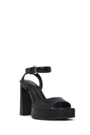 Woman Black Platform Thick High-Heeled Sandals | Derimod