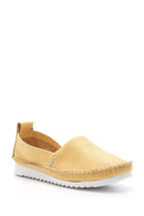 Women's Leather Loafer with Stitching Detail | Derimod