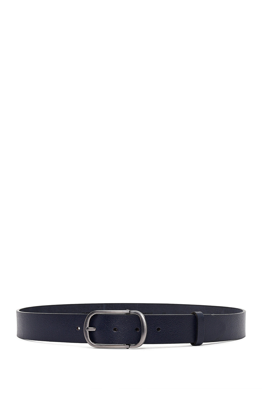 Men's Navy Leather Belt