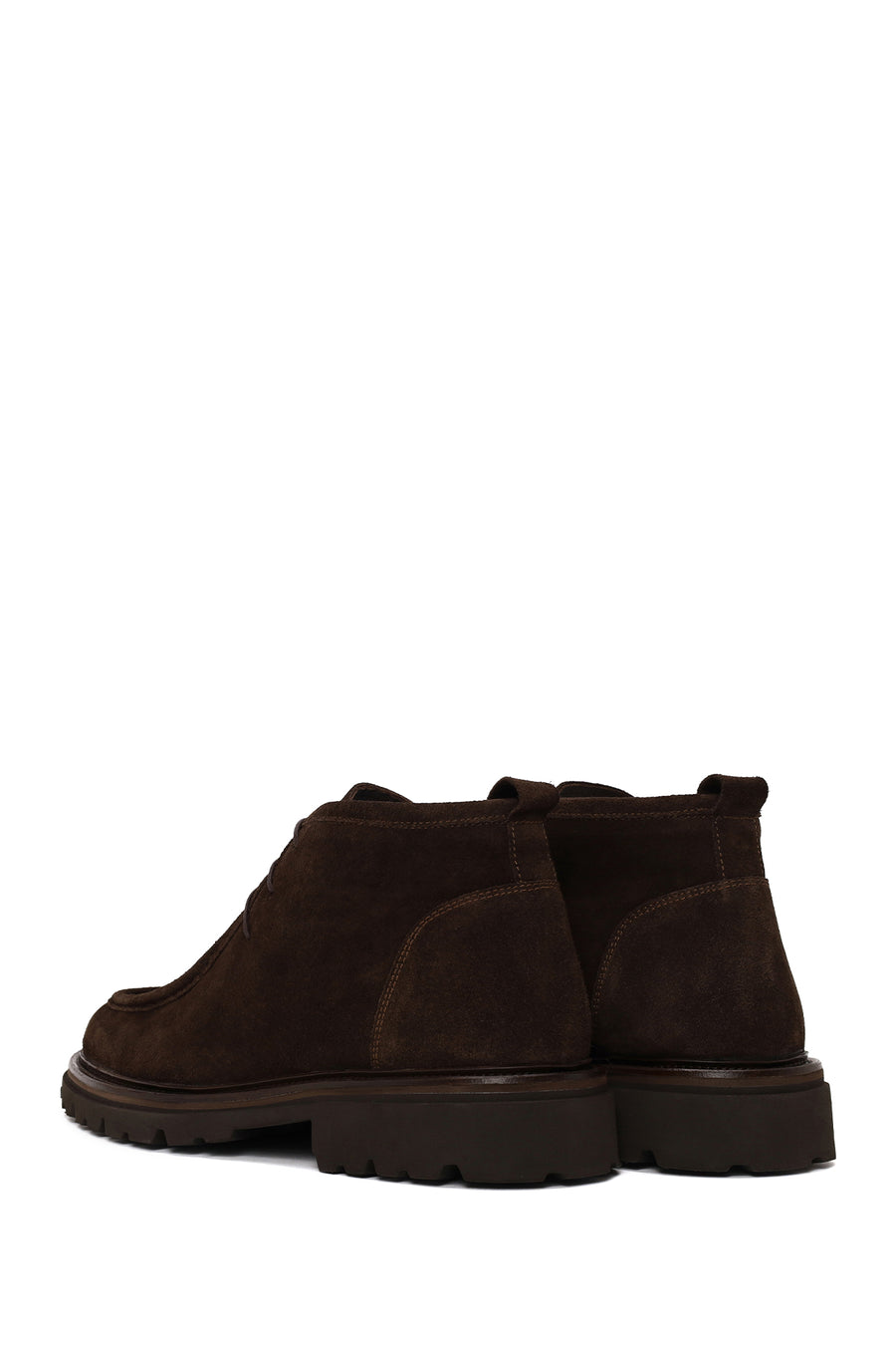 Male Brown Lace-up Thick-soled Suede Boots