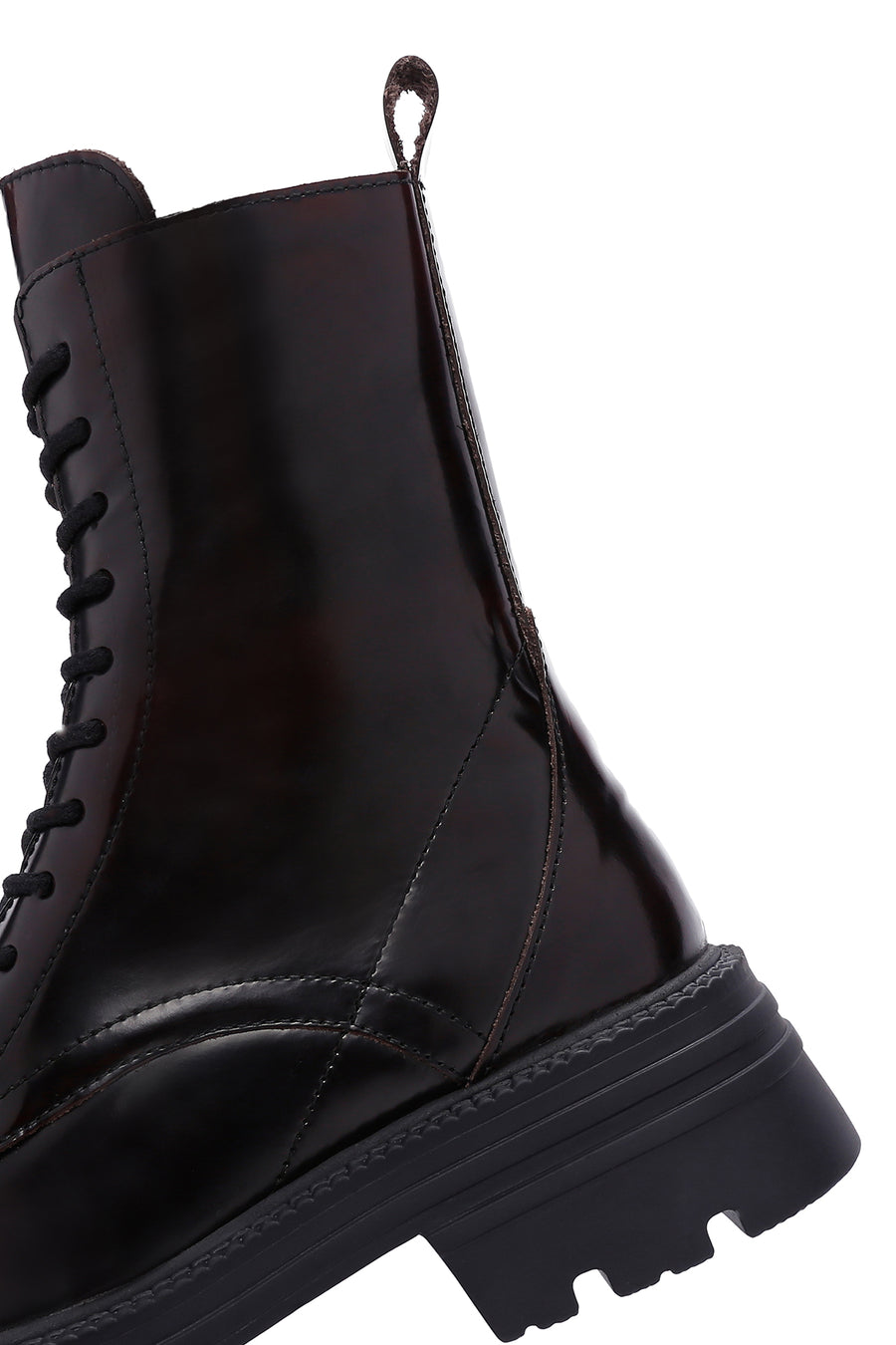 Women's Claret Red Zippered Leather Boots