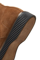 Men's Tan Suede Leather Flat Boots | Derimod