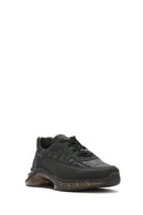 Men's Black Lace-up Thick-Sole Leather Sneaker | Derimod
