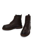 Male Brown Lace-up Leather Casual Boots | Derimod