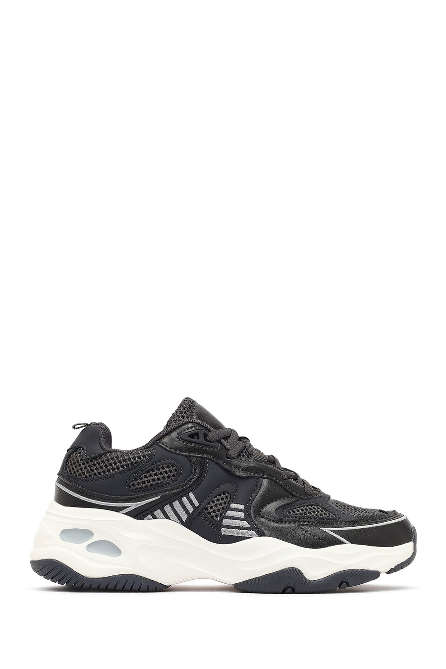 Women's Gray Lace-Up Thick-Soled Sneaker 25AFD494214 | Derimod