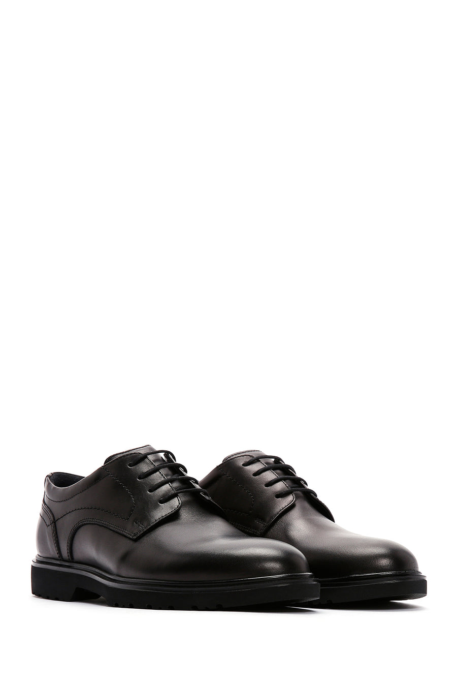 Men's Black Lace-up Leather Casual Shoes