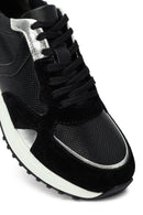 Kadın Siyah Bağcıklı Kalın Tabanlı Deri Sneaker | Derimod