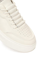 Male White Lace-Up Leather Sneaker | Derimod