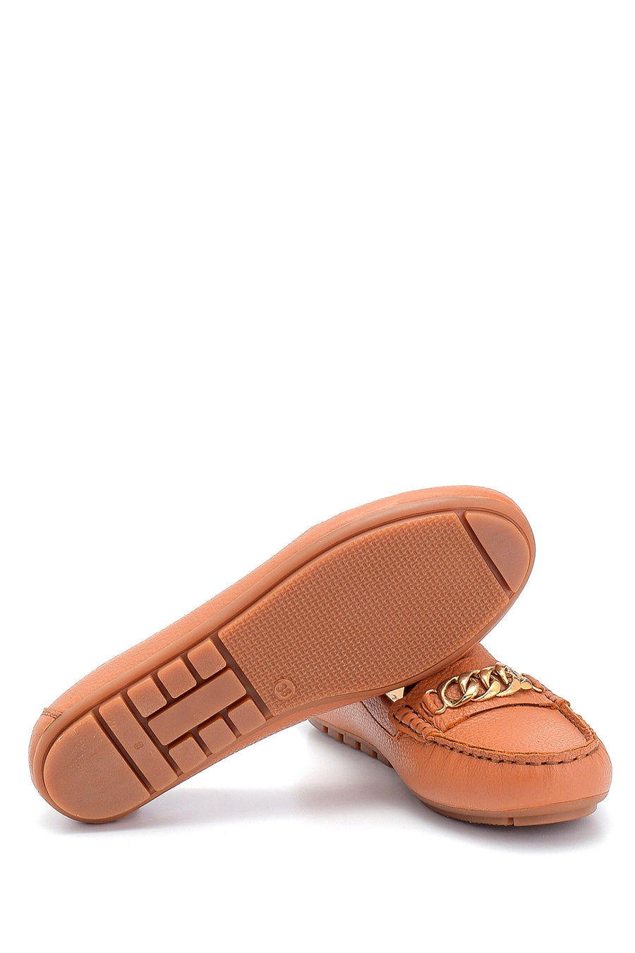 Women's Leather Chain Detailed Loafer