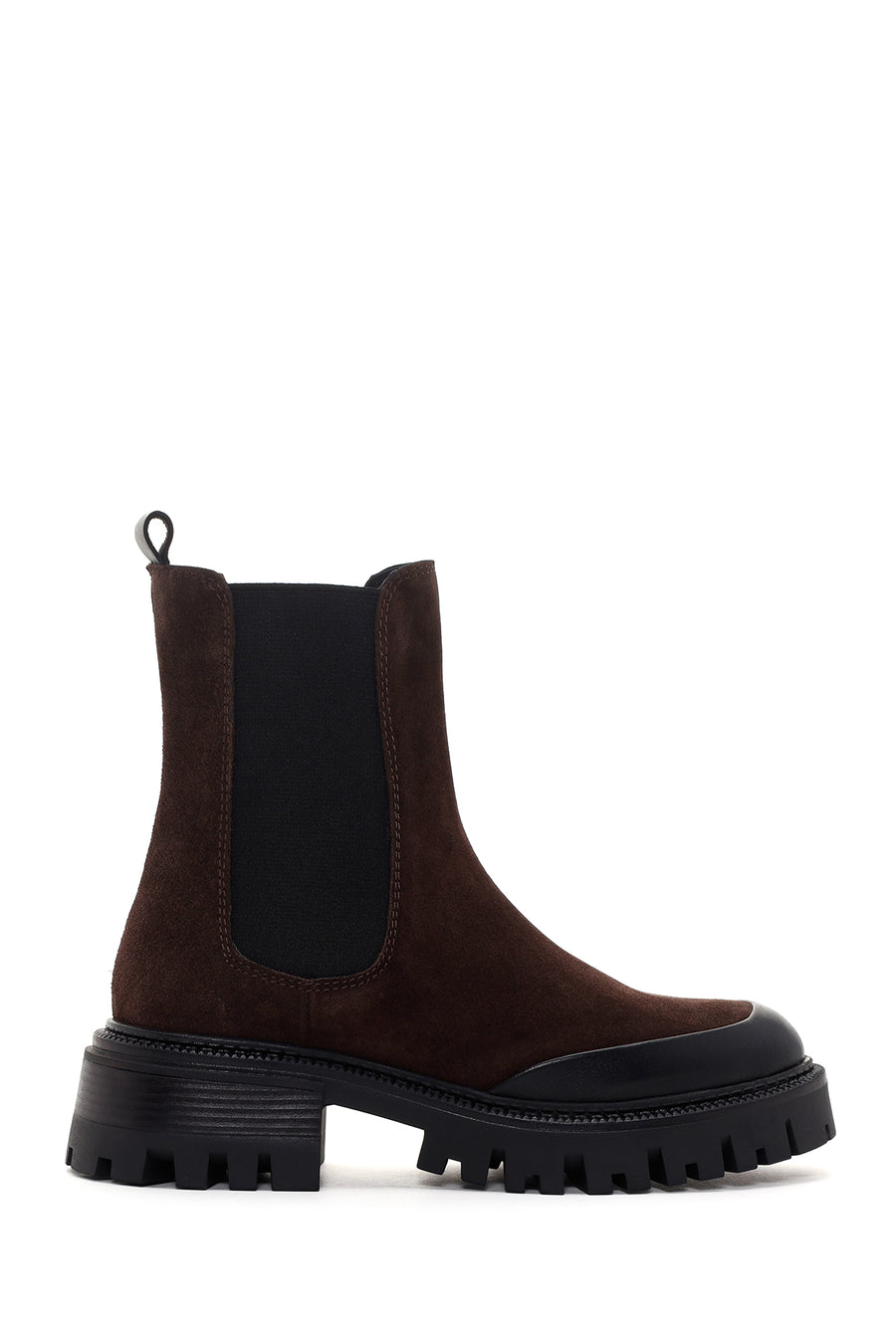 Women's Brown Suede Leather Chelsea Boots 23WFD151610 | Derimod