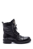 Women's Leather Stone Boots | Derimod