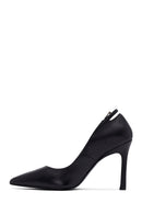 Kadın Siyah İnce Topuklu Deri Stiletto | Derimod
