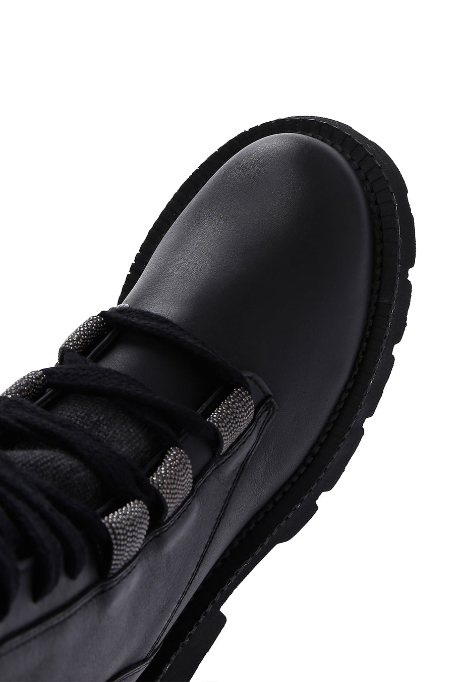 Women's Black Leather Zippered Boots