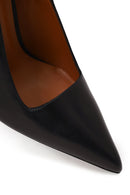 Woman Black Thin-Heeled Leather Stiletto | Derimod