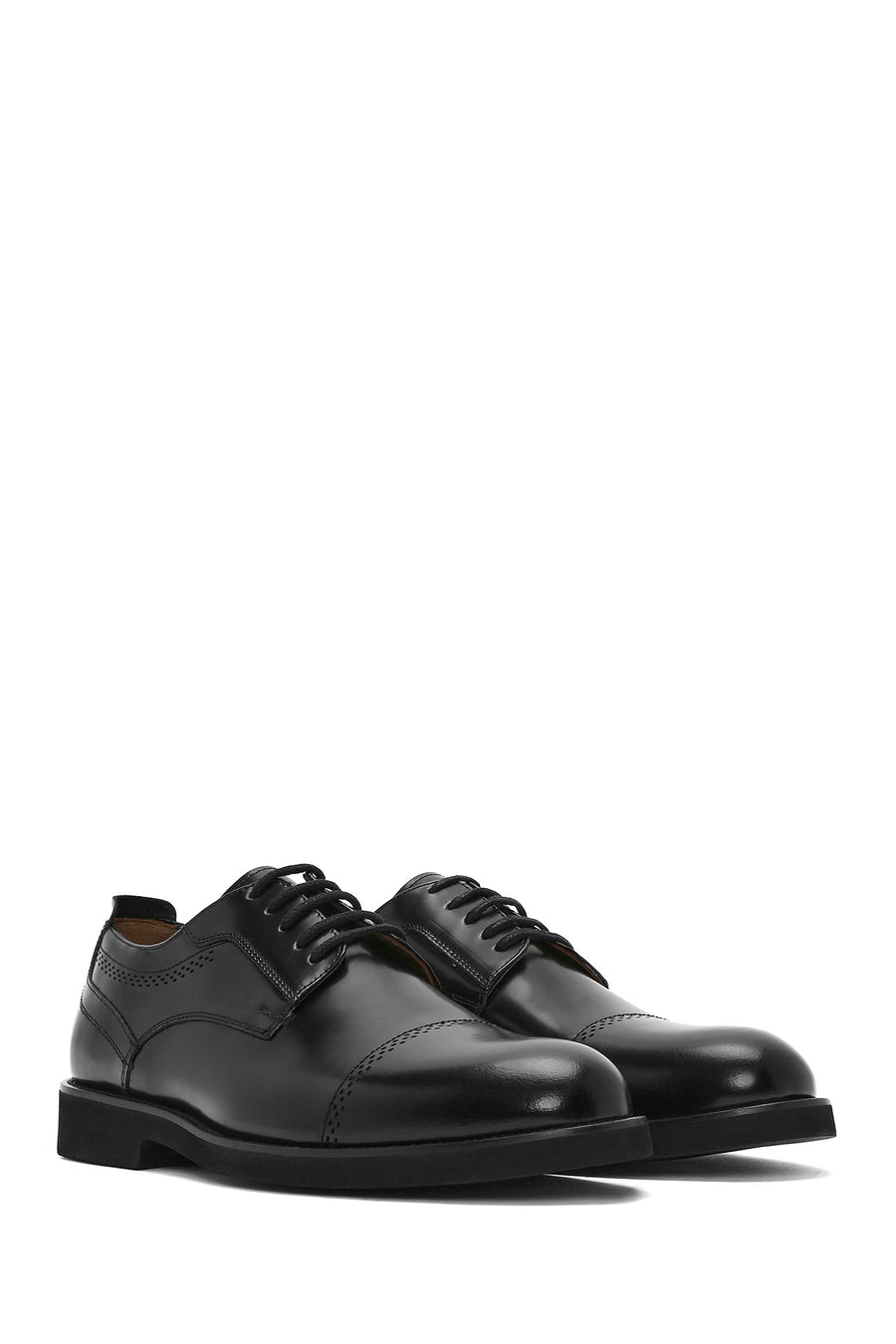 Men's Black Laced Leather Classic Shoes
