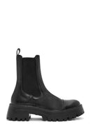 Women's Black Leather Chelsea Boots | Derimod