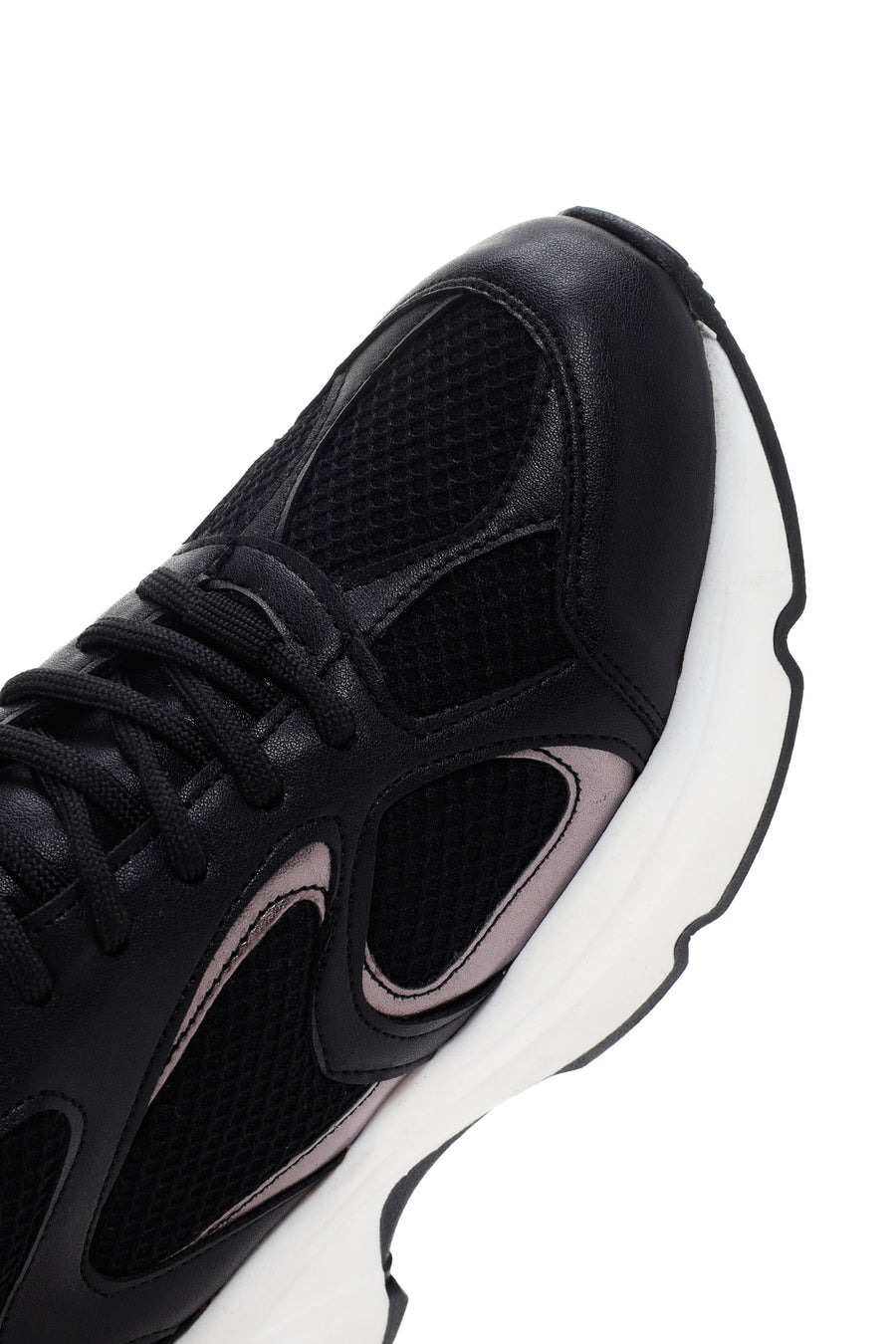 Women's Black Thick Soled Sneaker