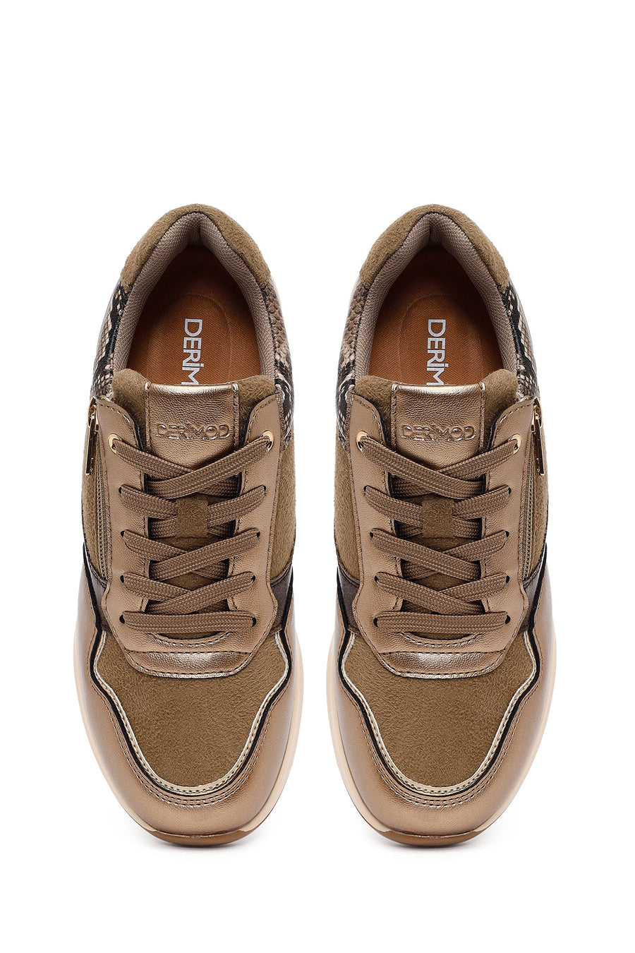 Woman Mink Lace-Up Wedge Sneaker
