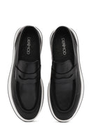 Men's Black Chunky Leather Loafers | Derimod
