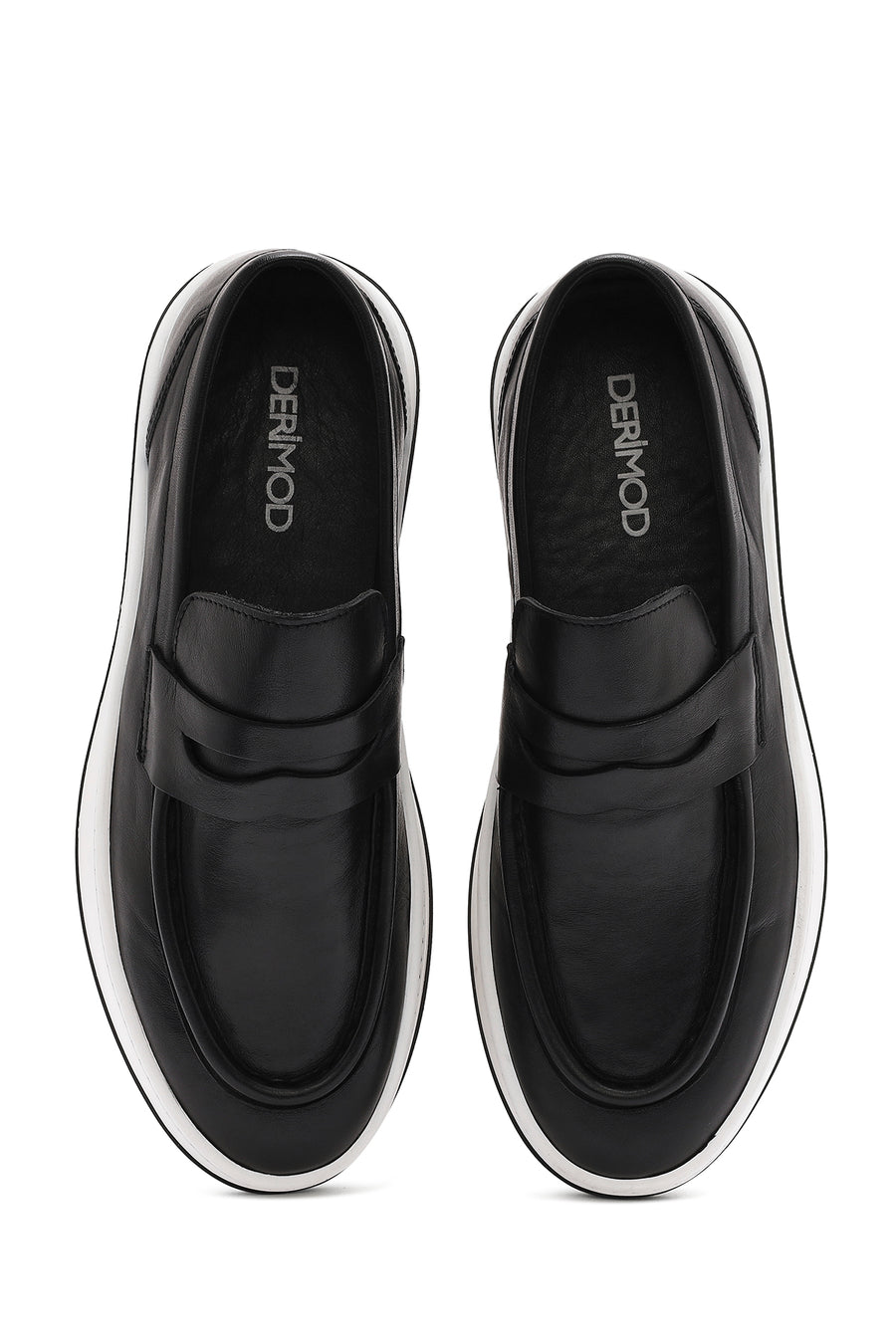 Men's Black Chunky Leather Loafers