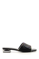 Women's Metal Heeled Colorful Stone Slippers | Derimod