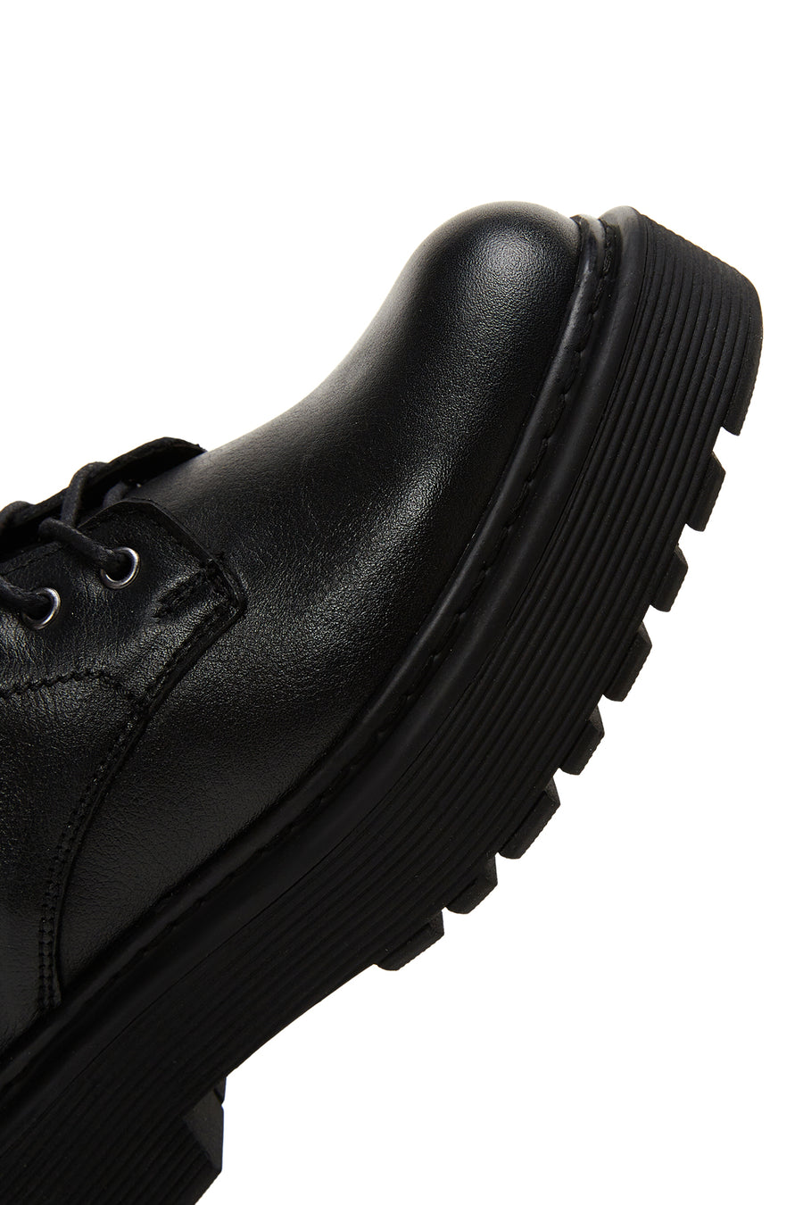 Women's Black Thick Soled Leather Boots