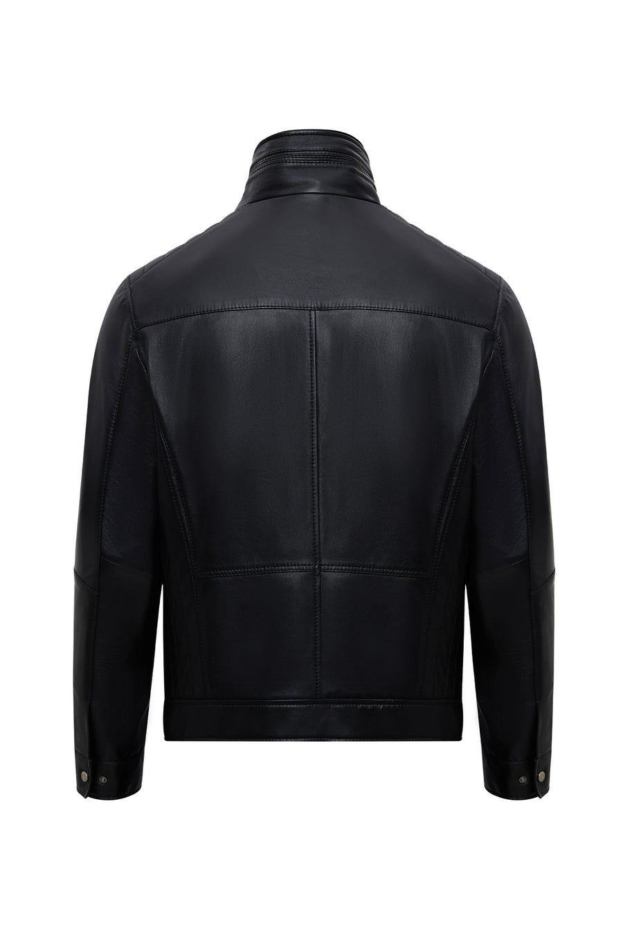 Elton Men's Black Turn-Down Collar Leather Jacket