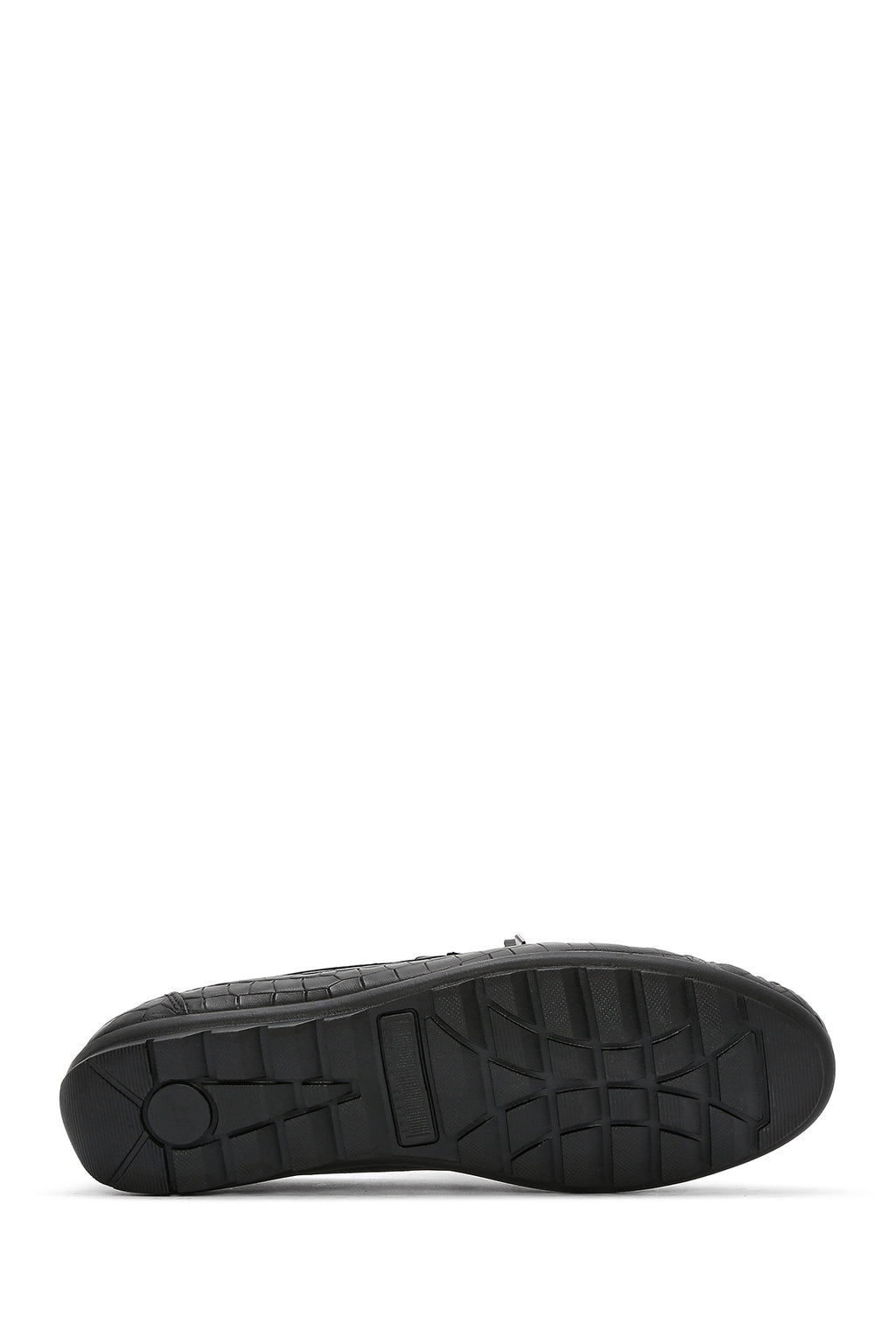 Erkek Siyah Kroko Desenli Deri Casual Loafer