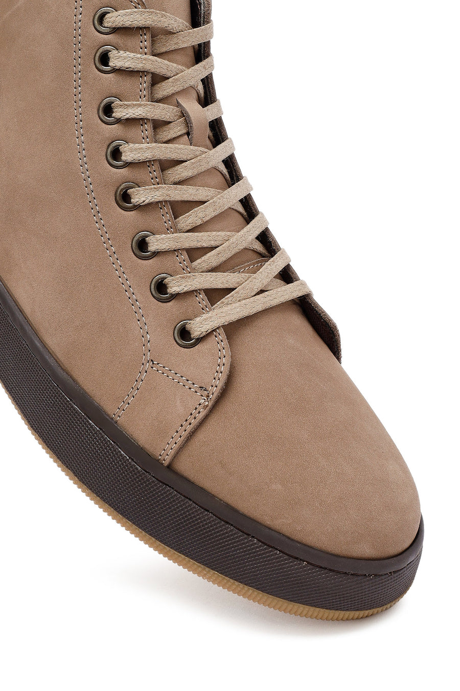 Men's Mink Lace-Up Zippered Nubuck Leather Sports Boots