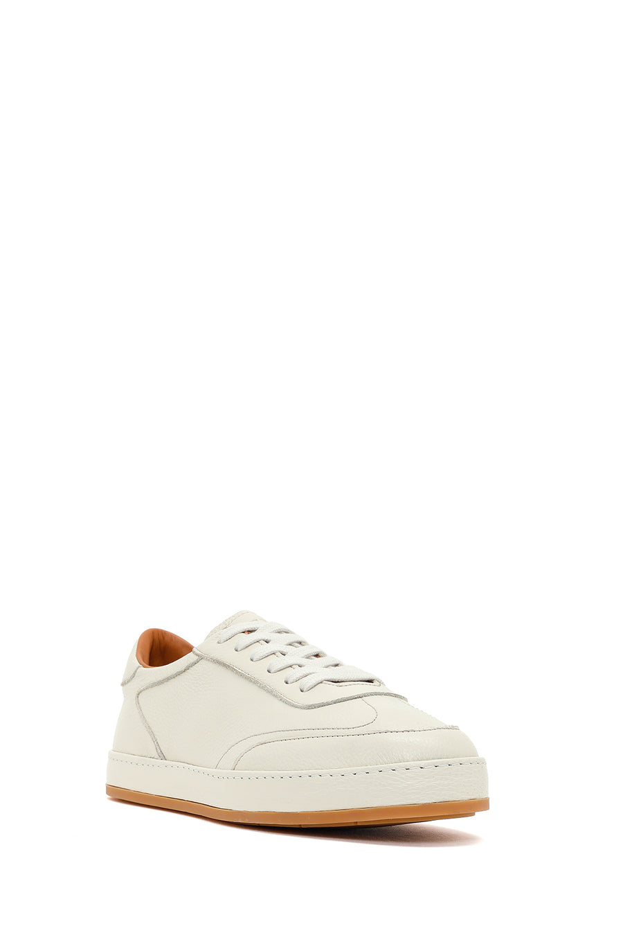 Erkek Beyaz Bağcıklı Deri Sneaker