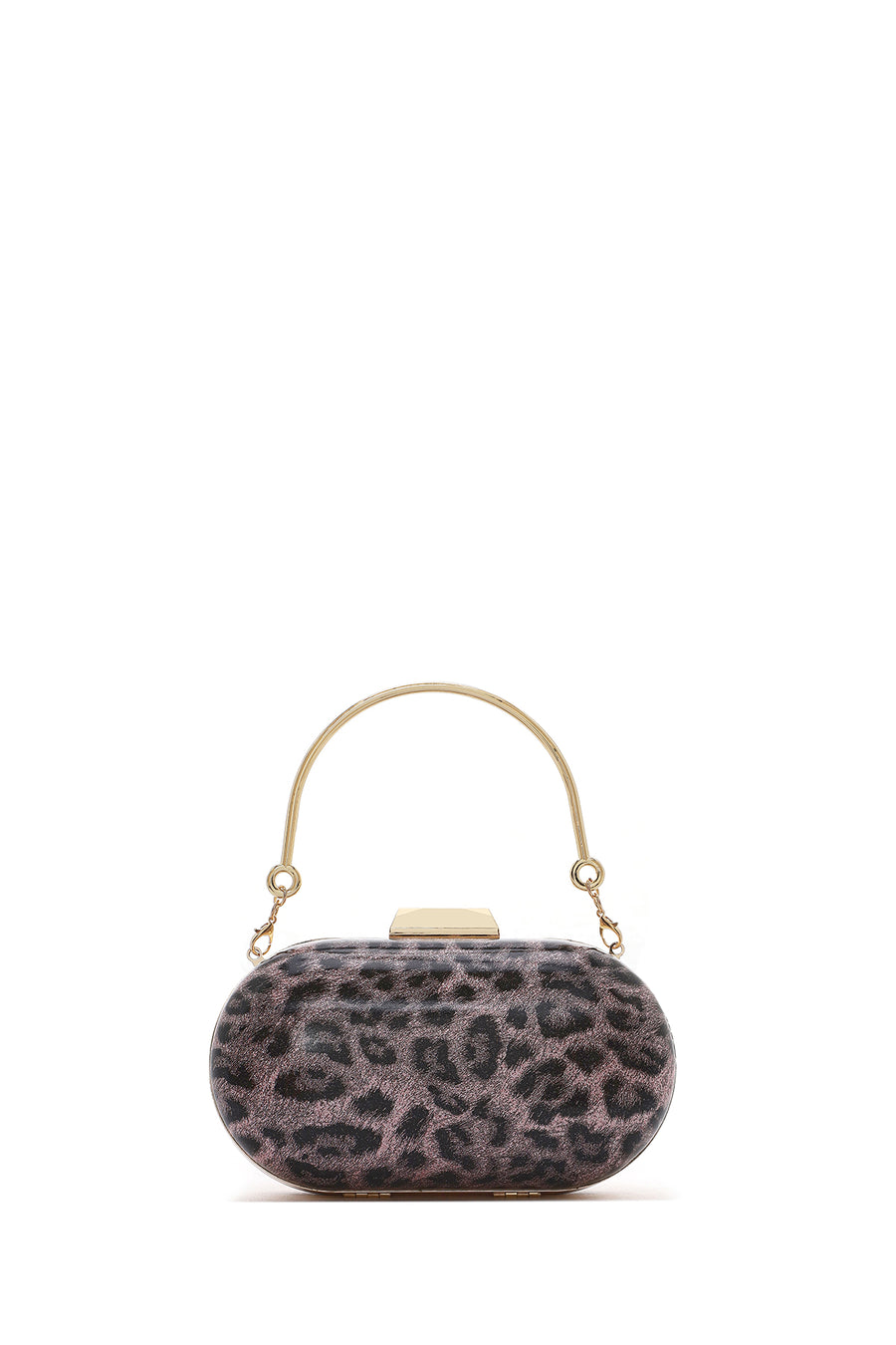 Women's Pink Leopard Pattern Long Strap Mini Clutch Evening Bag